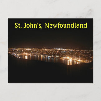 St. John's Cityscape at Night Postcard