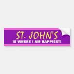 [ Thumbnail: "St. John's Is Where I Am Happiest!" (Canada) Bumper Sticker ]