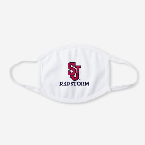 St Johns Red Storm White Cotton Face Mask