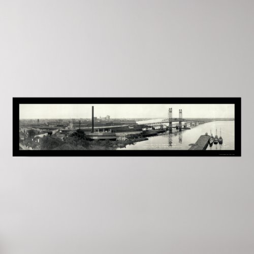 St Johns River Bridge Photo 1921 Poster