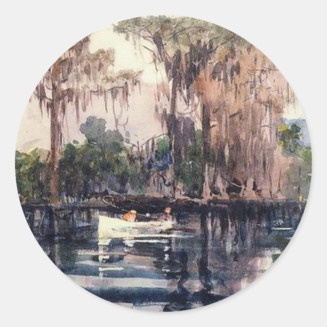 St. John's River, Florida by Winslow Homer Classic Round Sticker (Front)