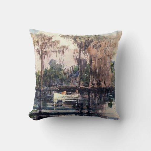 St Johns River Florida by Winslow Homer Throw Pillow