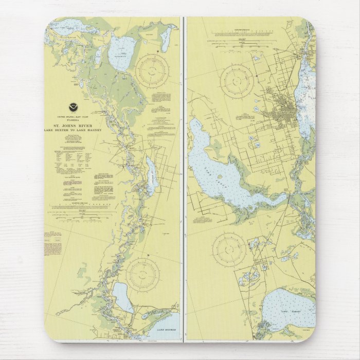 St. Johns River, Florida Nautical Chart Mouse Pad