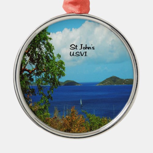 St Johns USVI Metal Ornament