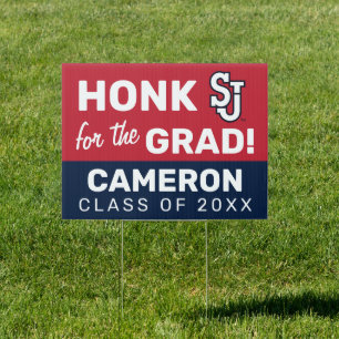 St. John's University SJ Honk for the Grad Sign