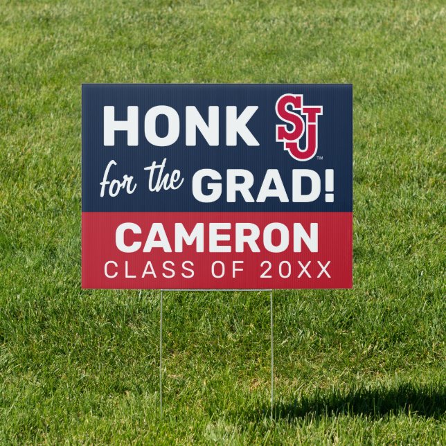 St. John's University SJ | Honk for the Grad Sign (Insitu)