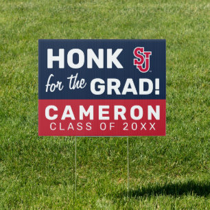 St. John's University SJ   Honk for the Grad Sign