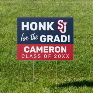 St. John's University SJ Honk for the Grad Sign