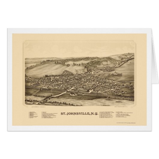 St. Johnsville, NY Panoramic Map - 1890 Cards (Front Horizontal)