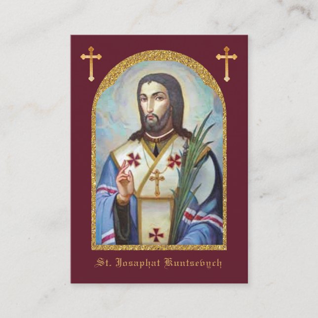 St. Josaphat Kuntsevych Ukraine Prayer Religious Enclosure Card (Front)