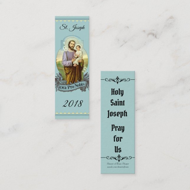 St. Joseph Altar Feast Day Holy Card Favor (Front/Back)