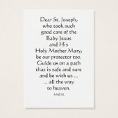 St. Joseph and Baby Jesus Holy Card (Back)