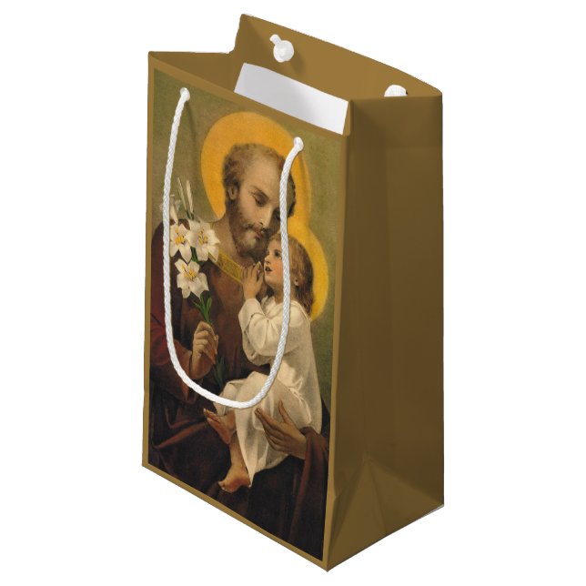 St. Joseph and Baby Jesus Small Gift Bag (Front Angled)