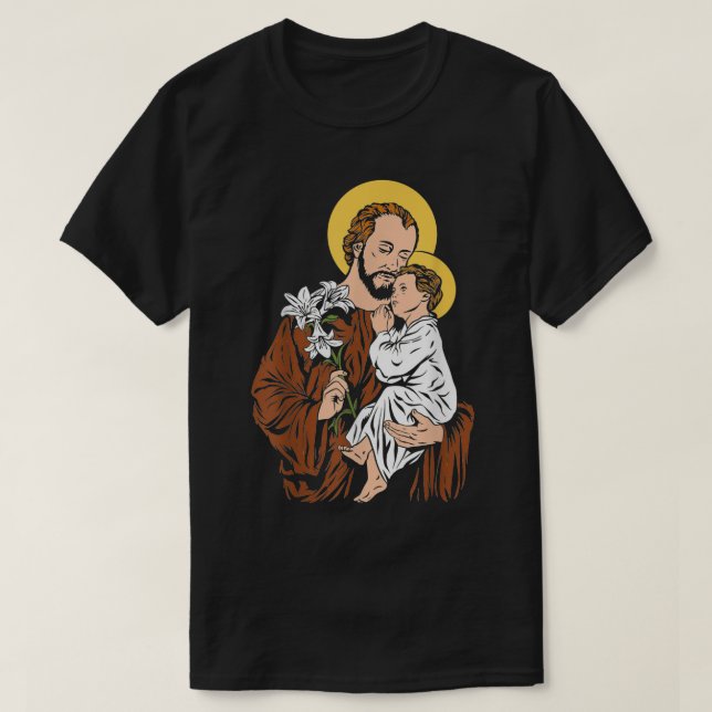 St Joseph and Child Jesus Consecration 2021 Cathol T-Shirt (Design Front)