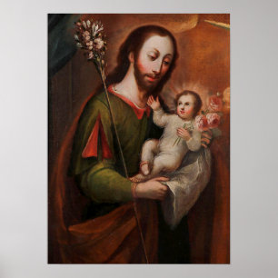 St Joseph and Infant Christ Poster