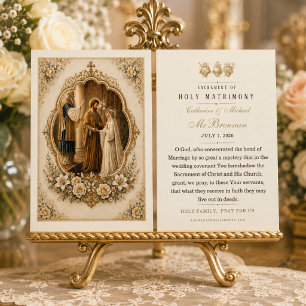 St. Joseph and Mary Betrothal Wedding Prayer Card 