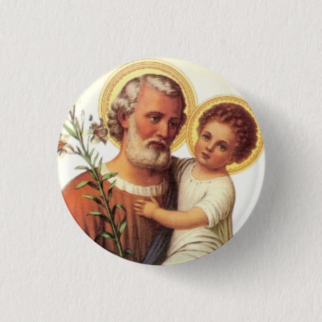 St. Joseph and the Child Jesus Pinback Button (Front)