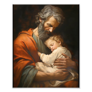 St. Joseph and the Child Jesus Religious  Photo Print