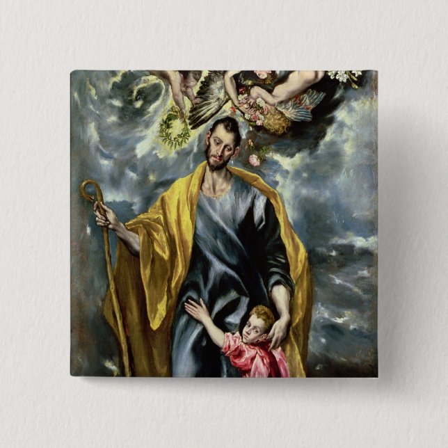 St. Joseph and the Christ Child, 1597-99 Pinback Button (Front)
