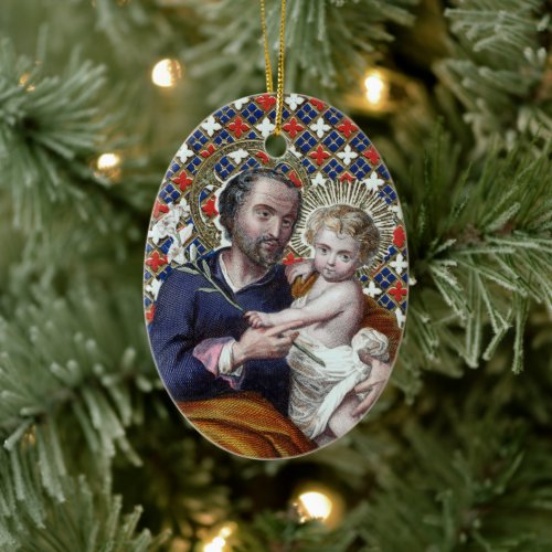 St Joseph and the Christ Child DPT 002 Ceramic Ornament