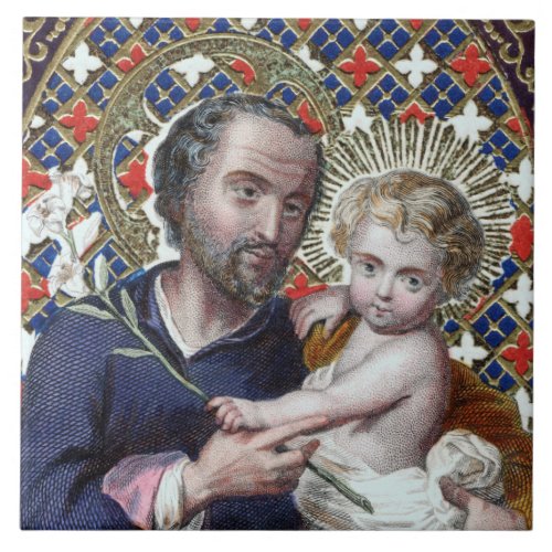 St Joseph and the Christ Child DPT 002 Ceramic Tile