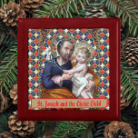 St. Joseph and the Christ Child (DPT 002) Gift Box<br><div class="desc">St. Joseph and the Christ Child,  hand-colored engraving from an embossed,  gilded devotional print in chromolithography,  originally published by Dopter,  Paris,  France,  mid-late 19th-century. From the designer's private collection of religious ephemera.   Pairs with Madonna and Child (DPT 001).</div>