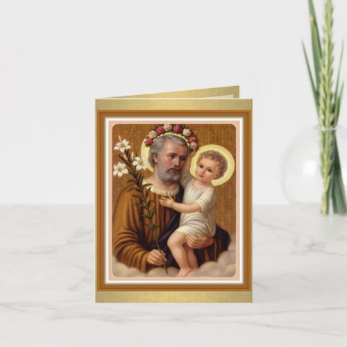 St Joseph Baby Jesus Catholic Religious Vintage Card
