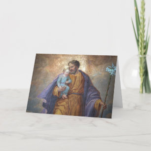 St. Joseph Baby Jesus Cross Lily Card