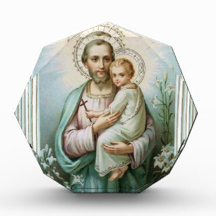St. Joseph Baby Jesus Father Photo Block