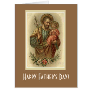 St. Joseph Baby Jesus Lily Fathers Day Card