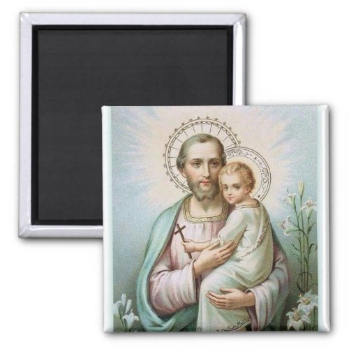 St Joseph Baby Jesus  Lily Magnet