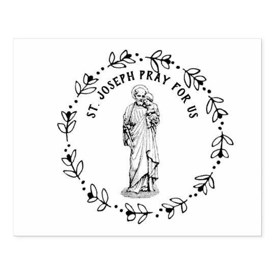 St. Joseph Baby Jesus Prayer Catholic Rubber Stamp