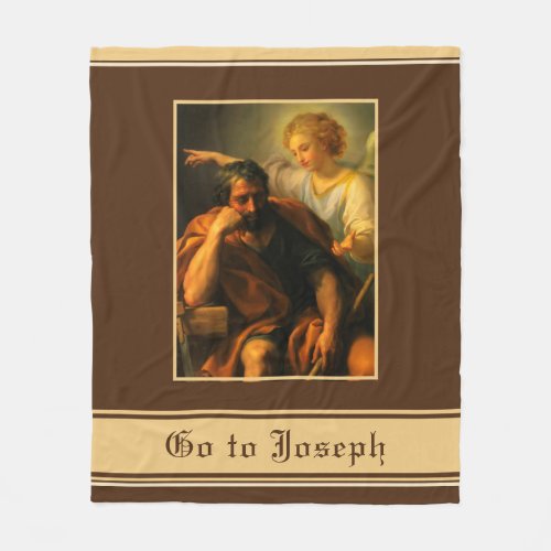 St Joseph Baby Jesus Religious Catholic Prayer Fleece Blanket