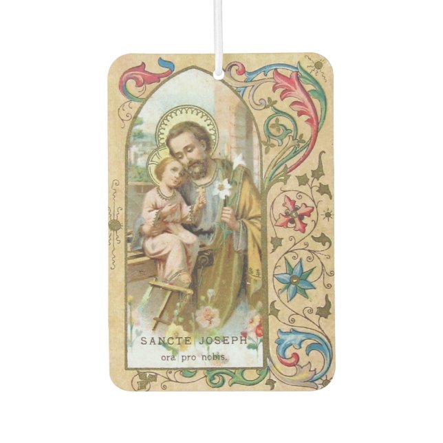 St. Joseph Baby Jesus Traditional Catholic Air Freshener (Front)