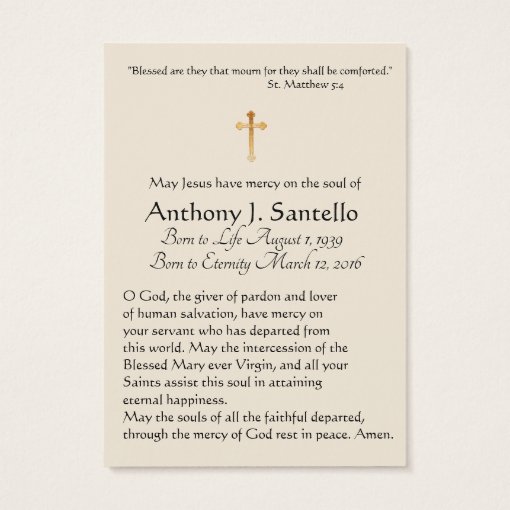 St. Joseph Catholic Funeral Memorial Holy Card - | Zazzle