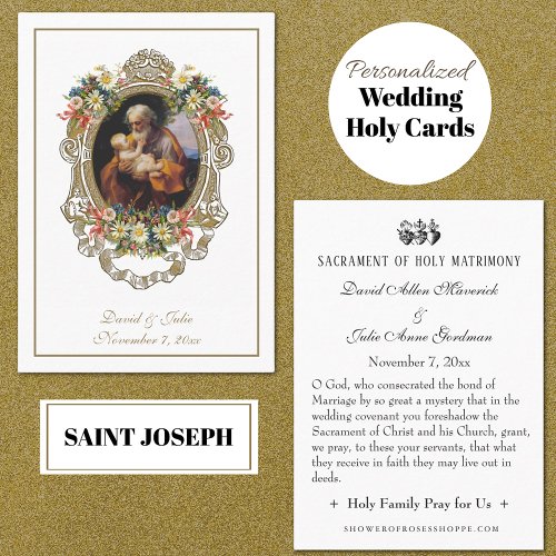 St Joseph Catholic Wedding Favor Holy Card