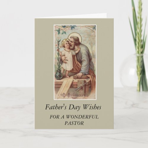 St Joseph  Child Jesus Fathers Day PASTOR Card