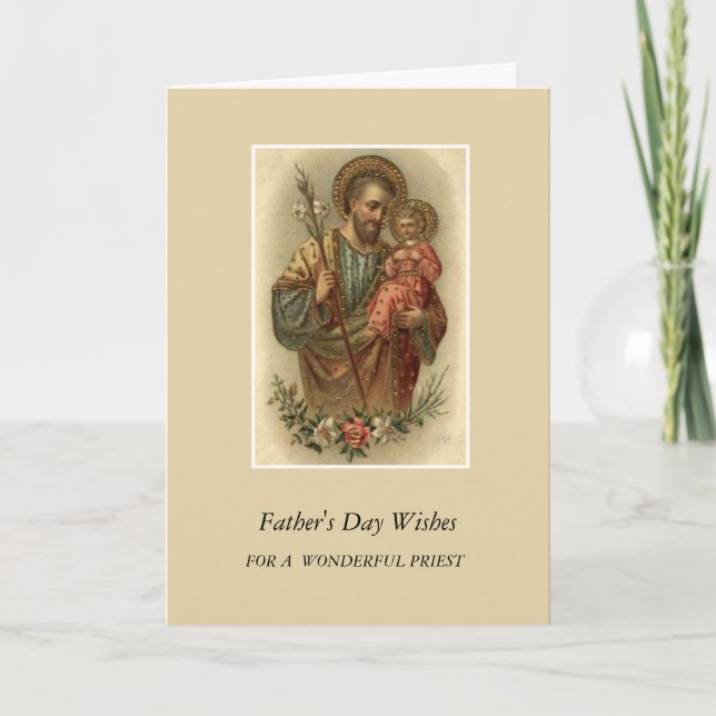 St. Joseph & Child Jesus Father's Day Priest Card (Front)