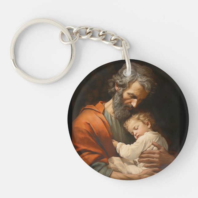 St. Joseph & Child Jesus  Keychain (Front)