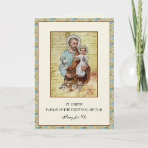 St. Joseph Child Jesus Memorare Vintage Religious Card
