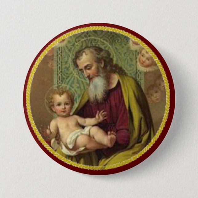 St. Joseph & Child Jesus Pinback Button (Front)