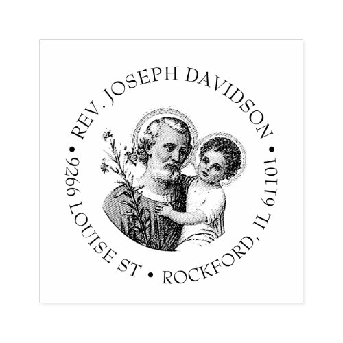 ST JOSEPH CHILD JESUS RELIGIOUS ADDRESS RUBBER STAMP