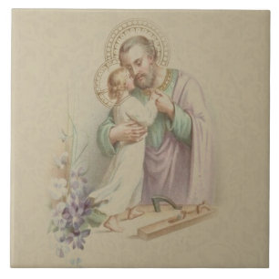 St. Joseph Child Jesus Traditional Carpenter Tile