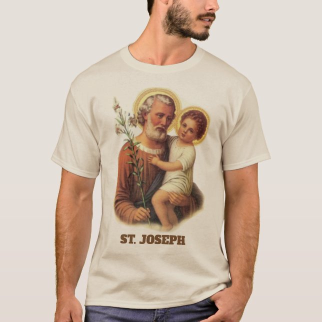 St. Joseph Child Jesus Traditional Lilies T-Shirt (Front)