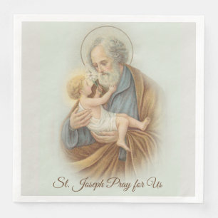 St. Joseph Day Child Jesus Feast Day Paper Dinner Napkins