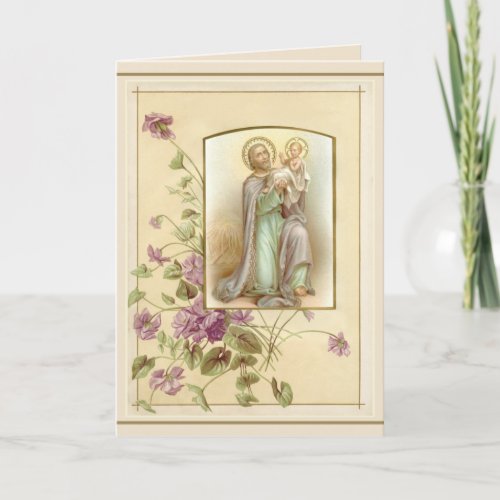 St Joseph Day Child Jesus  Religious Vintage Card
