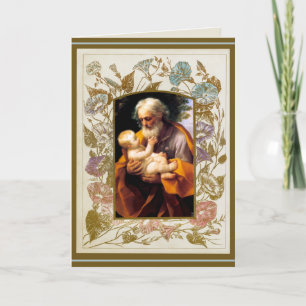 St. Joseph Day Child Jesus  Religious Vintage Card