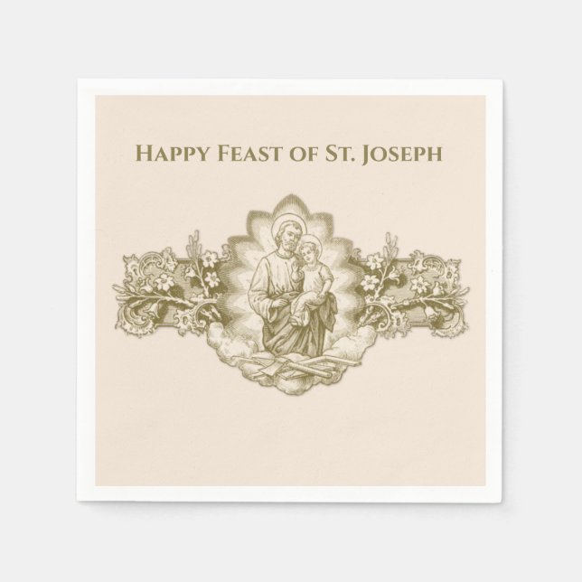 St. Joseph Day Feast Day Religious  Napkins (Front)