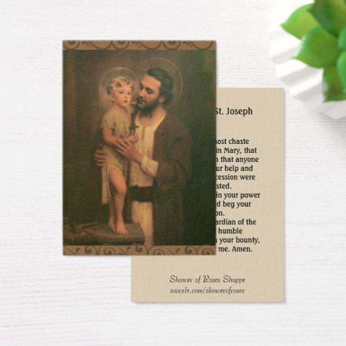 St Joseph Feast Day Memorare Holy Prayer Cards
