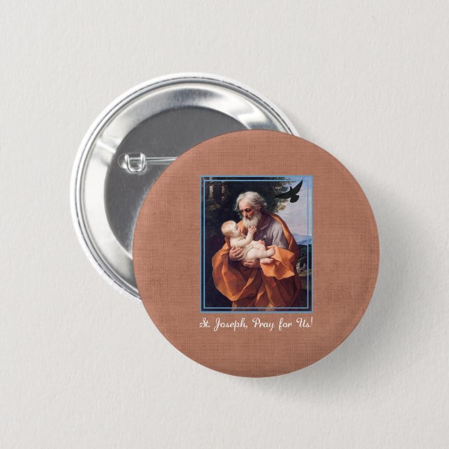 St. Joseph Feast Day with Infant Jesus Button (Front & Back)
